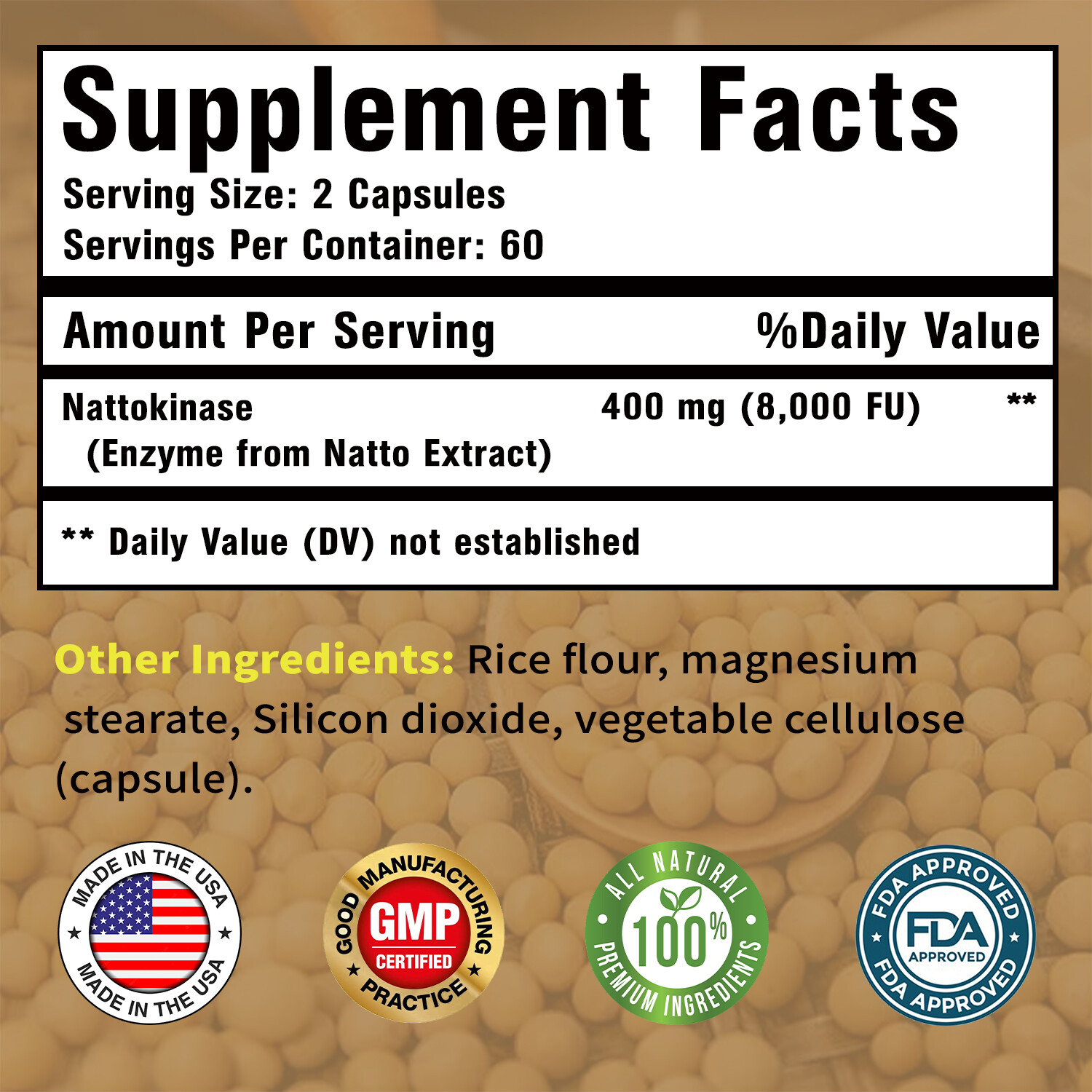 Nattokinase 8000FU-Support Blood Pressure,Joint,Respiratory and Cognitive Health