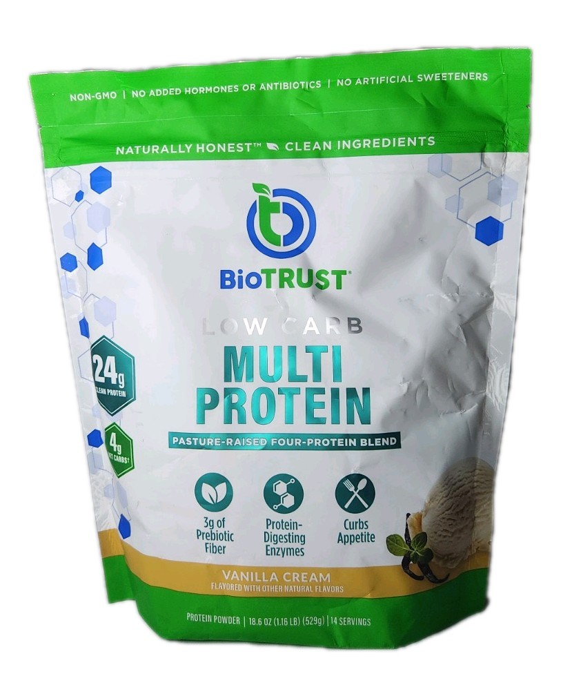 BioTrust Low Carb Multi Protein Powder Vanilla Cream 18.6oz BB 10/26 NEW