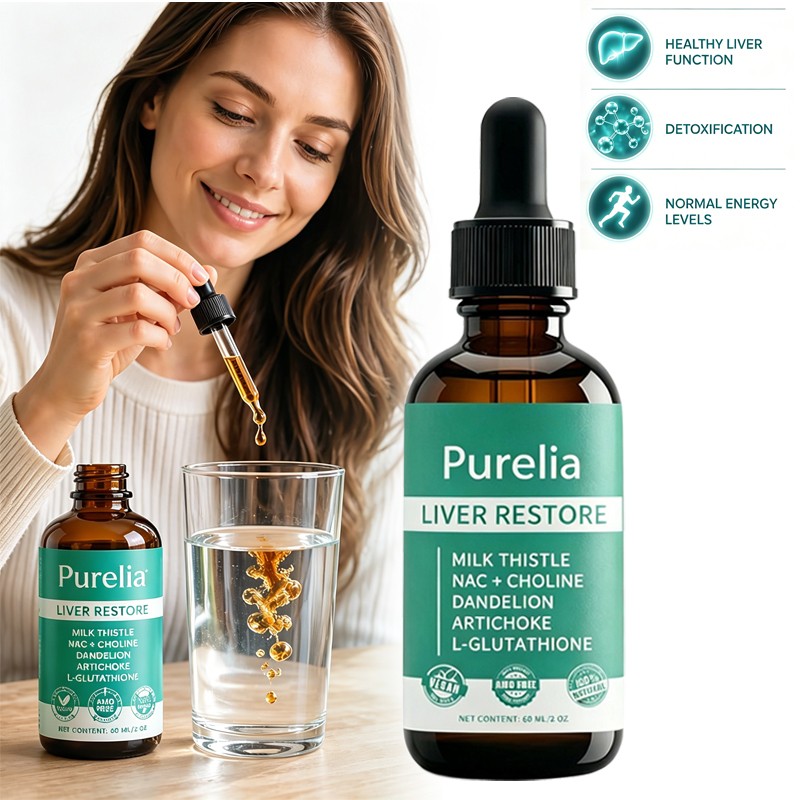 Purelia Liver Restore, Complete Liver Support Supplement with Milk Thistle, Dand