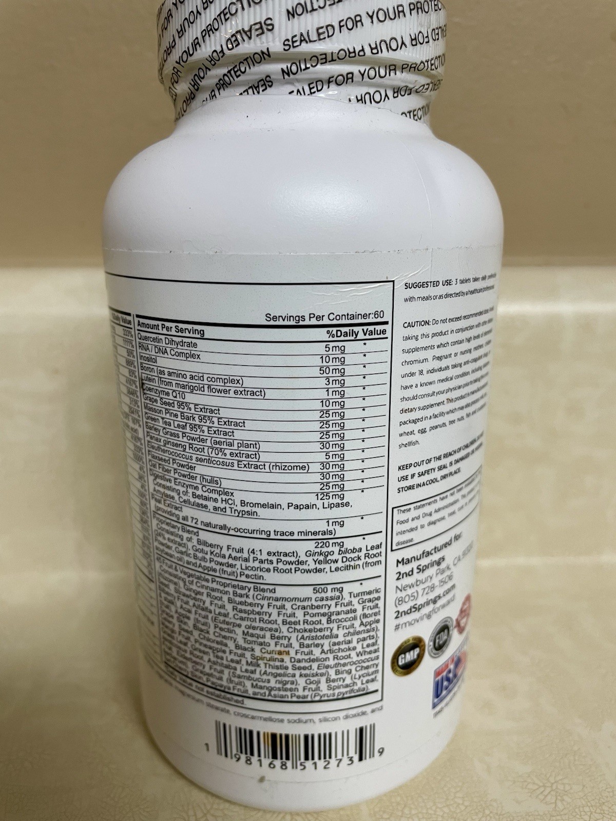 2ND Springs Wellness Tri-Core Essentials Multi-Vitamin 180 Tablets 08/2025