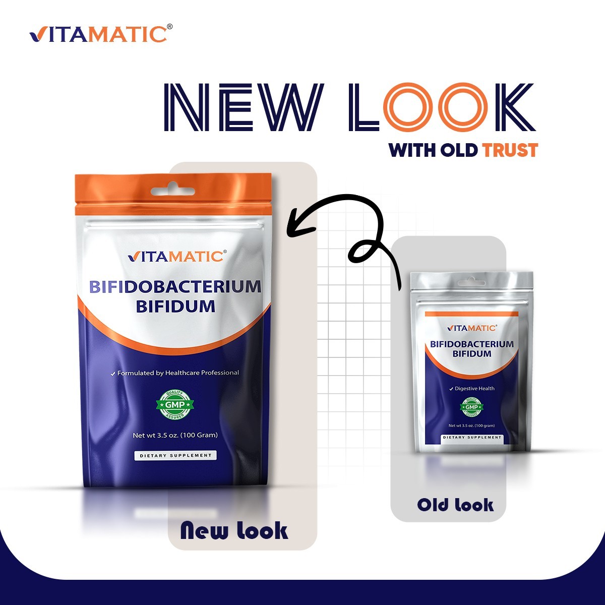 Vitamatic Bifidobacterium Bifidum Probiotic Powder – Digestive Support 100 Gr