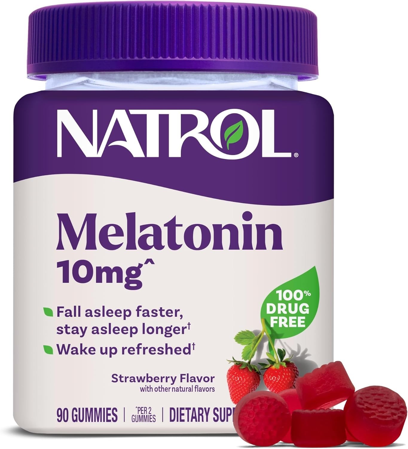 Natrol Melatonin 10 Mg Strawberry Flavor – 90 Gummies – Exp 3/2027