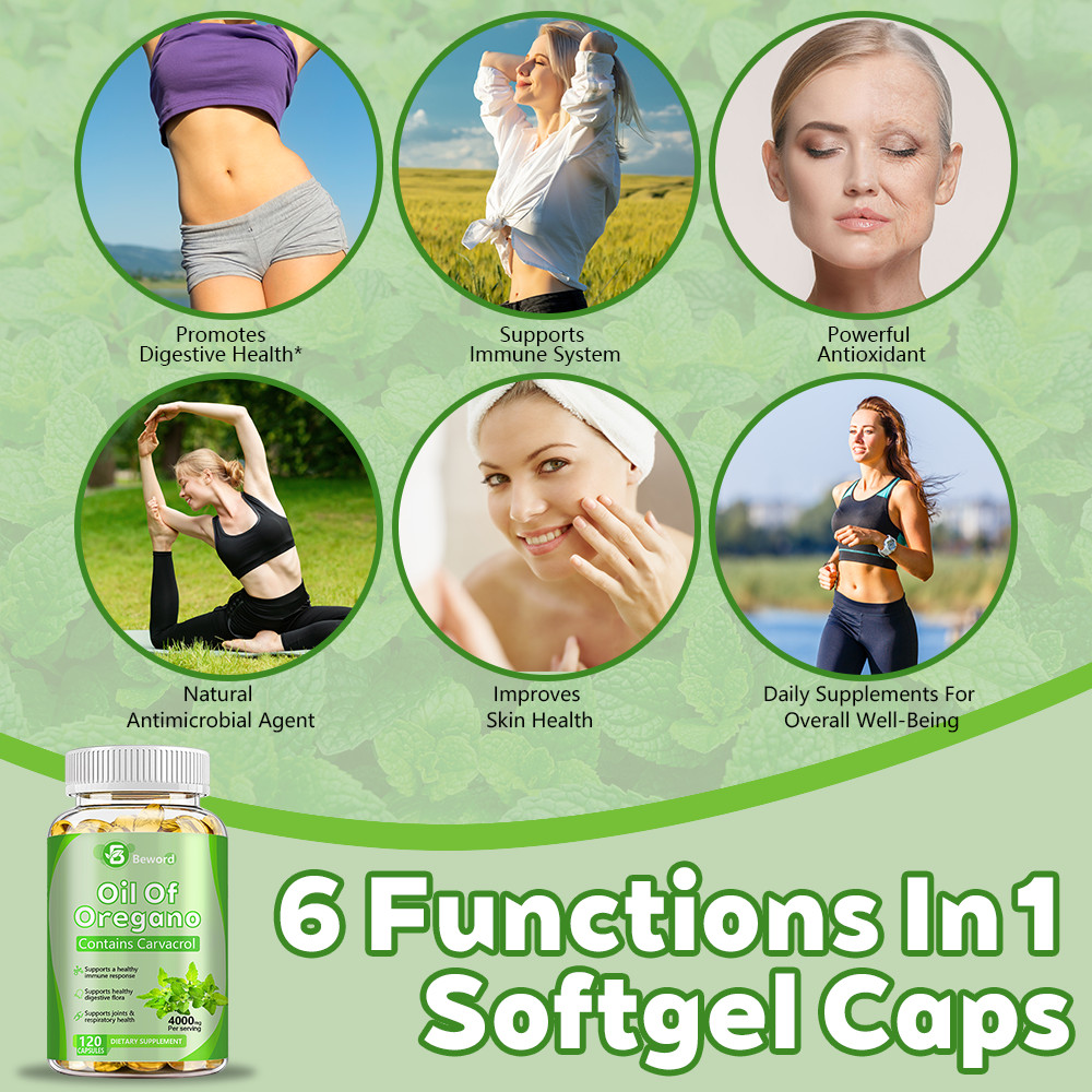 Oil of Oregano Softgels 2 in 1 4000mg with Black Seed Oil Immune Support