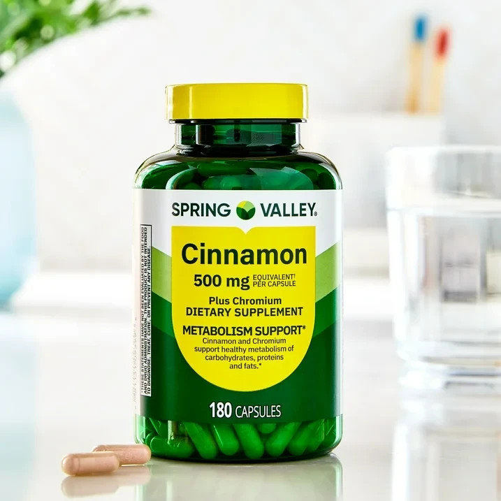 Spring Valley Cinnamon + Chromium 500 mg Metabolism Support, 180 Ct