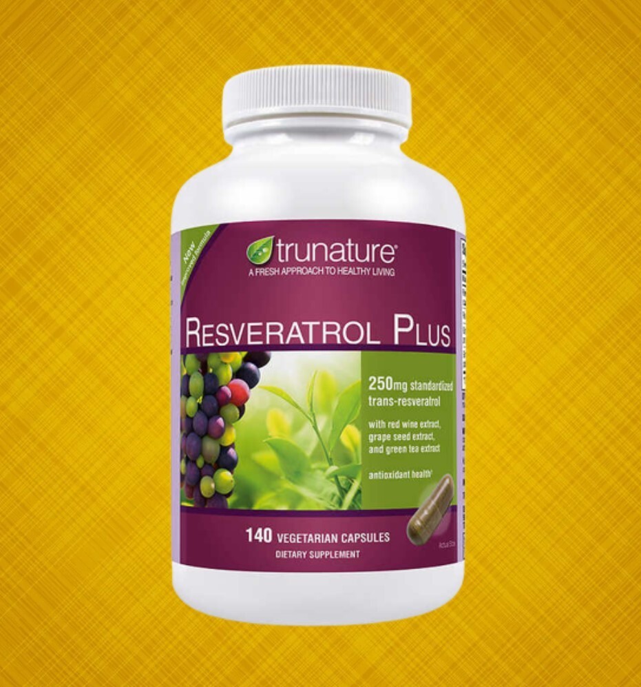Trunature Maximum Strength Resveratrol Plus 250 mg 140 Vegetarian Capsules