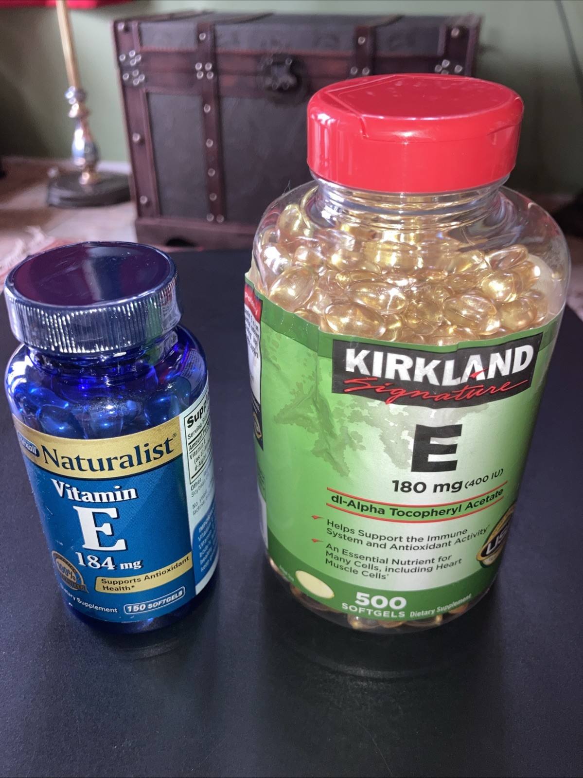 Kirkland Signature Vitamin E 180 mg 500 Softgels & Rexall 184 Mg 150 Softgels