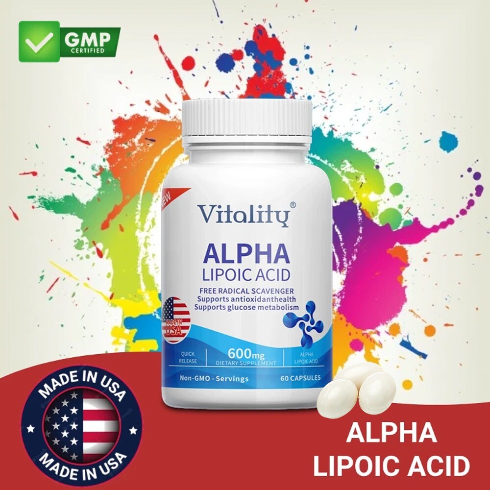 Alpha Lipoic Acid 600mg Extra Strength ALA Supplement 60 Softgels