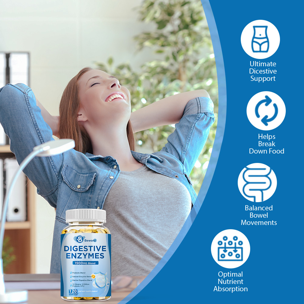 Digestive Enzymes Prebiotic & Probiotics Gas, Constipation & Bloating Relief 120