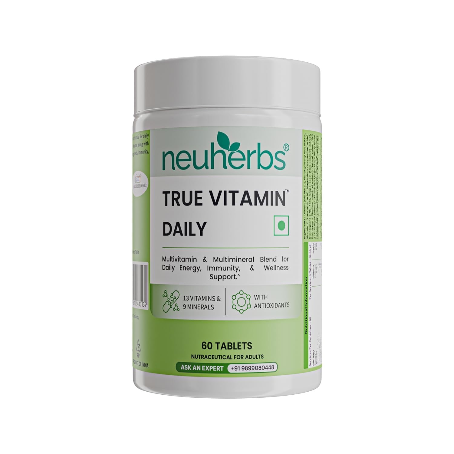 Neuherbs Daily Multivitamin for Men & Women | 60 Tablets Free Shipping