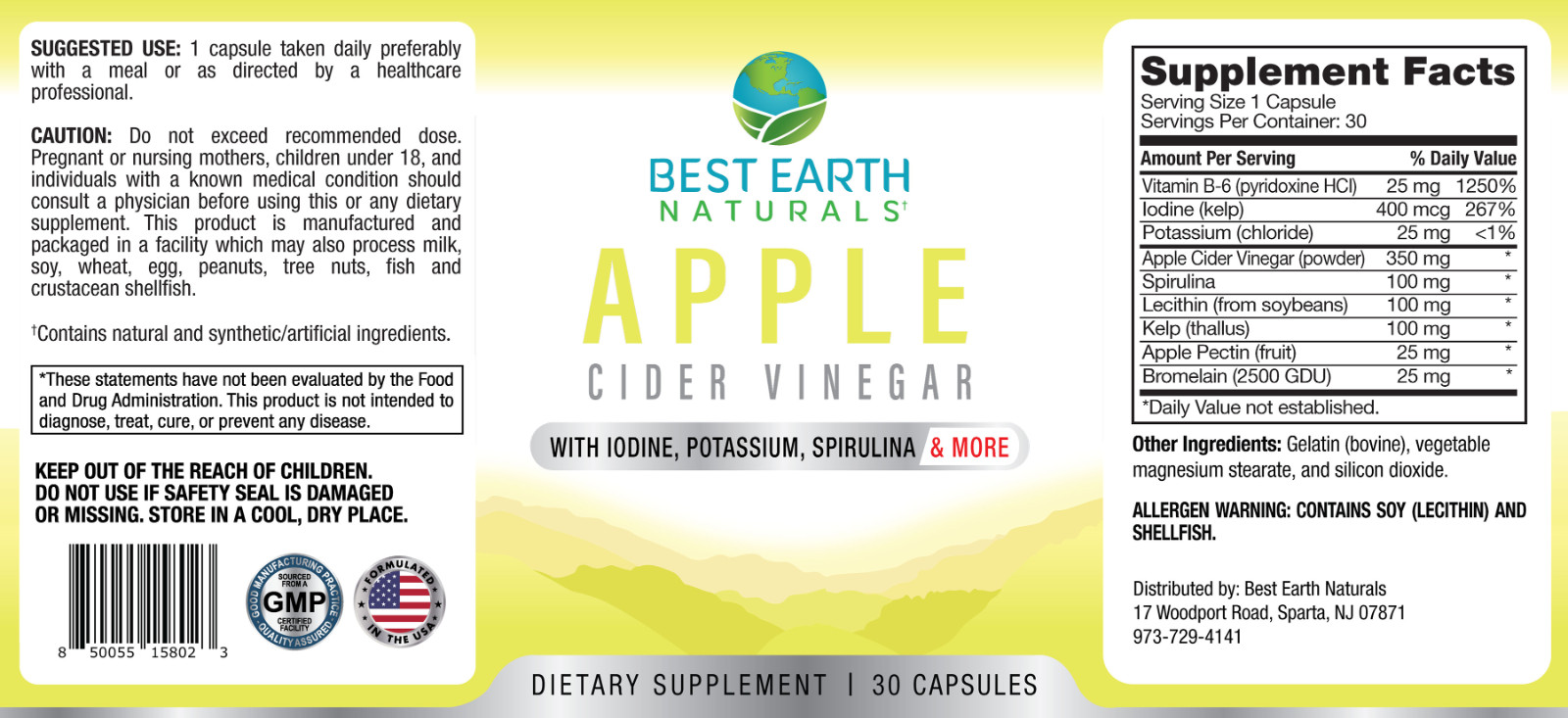 Apple Cider Vinegar by Best Earth Naturals Buy 2 Get 1 FREE 3 Pack