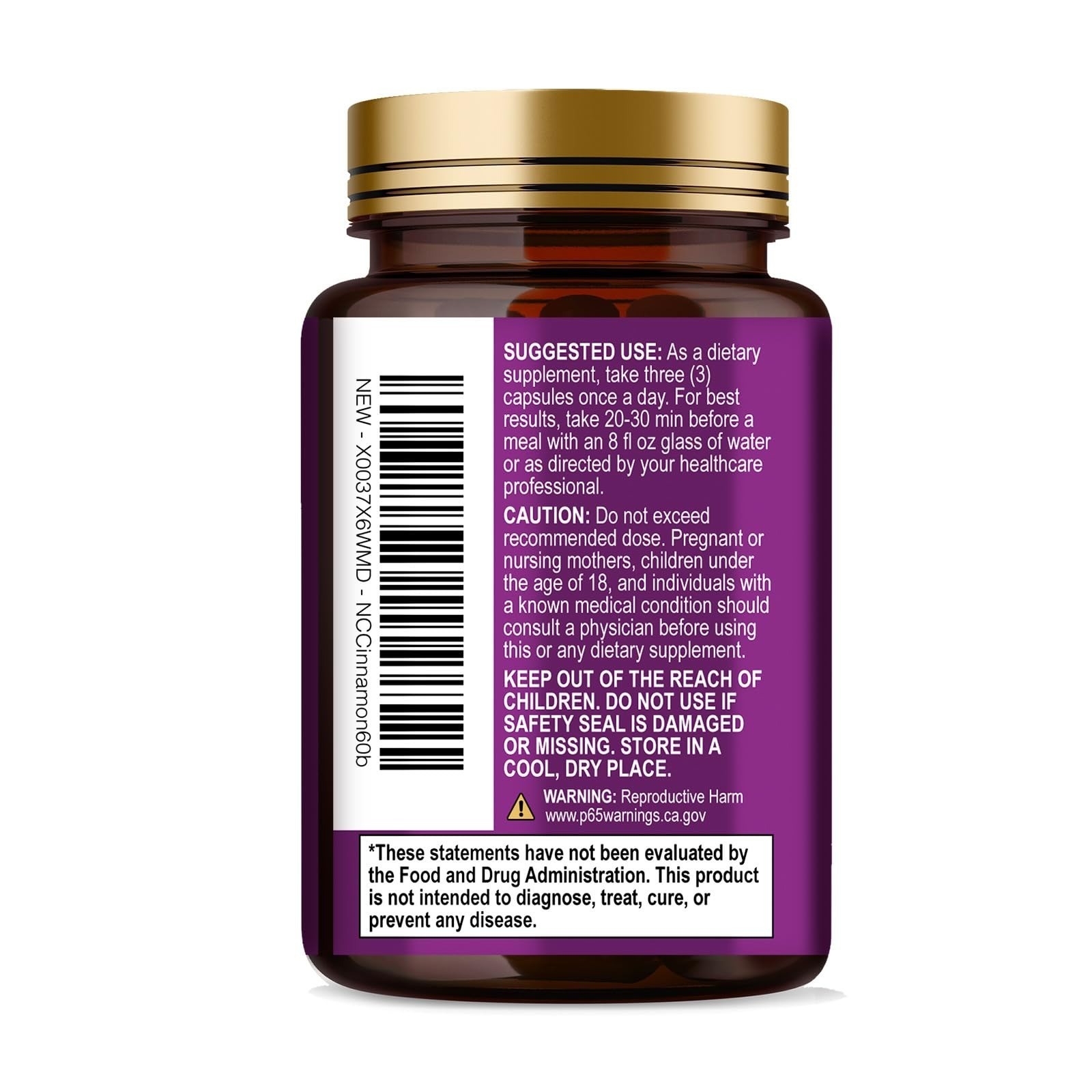 Nature’s Choice Ceylon Cinnamon Capsules – 100% Organic – 60 Count
