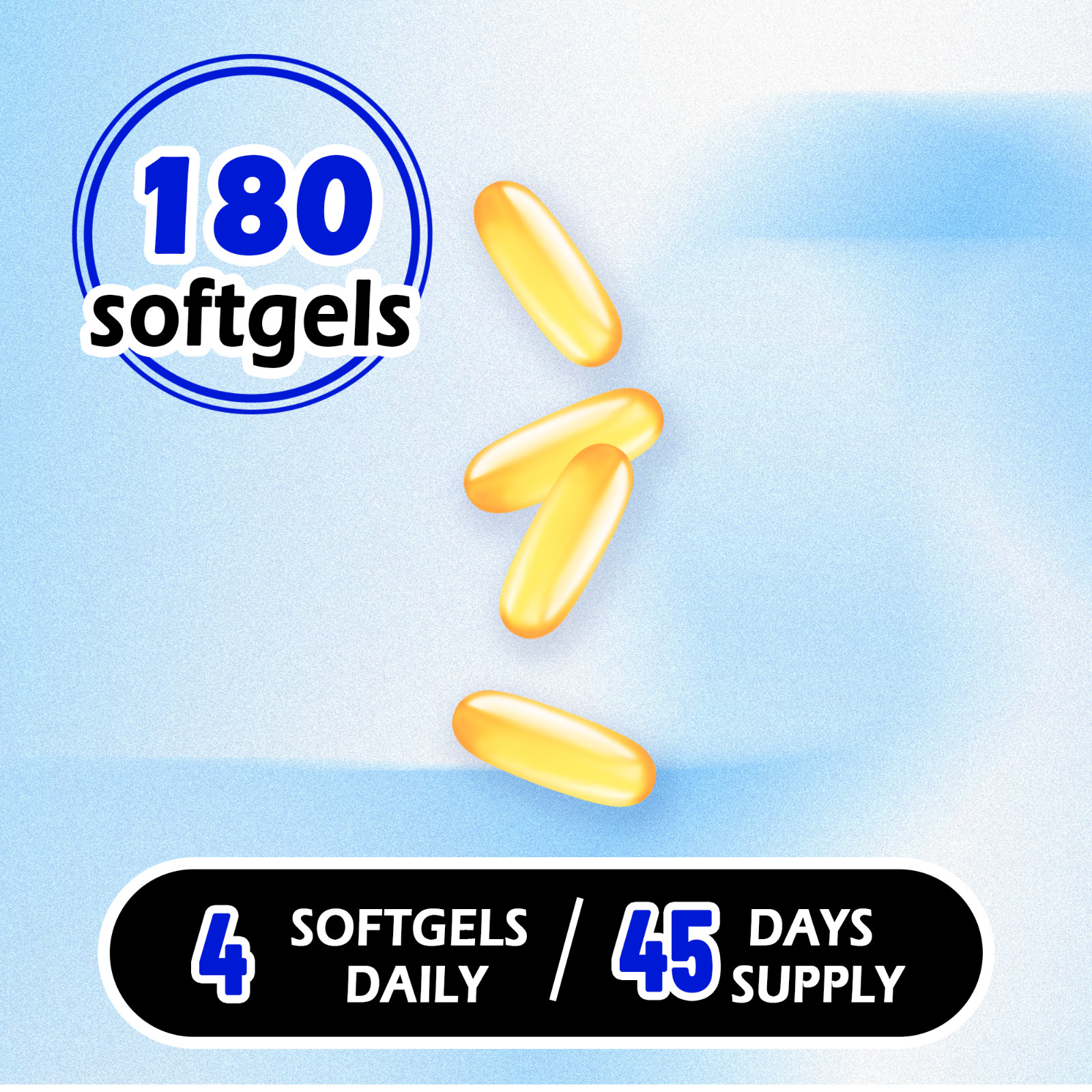 4000mg Fish Oil Omega-3 EPA DHA 180 Softgels Non-GMO