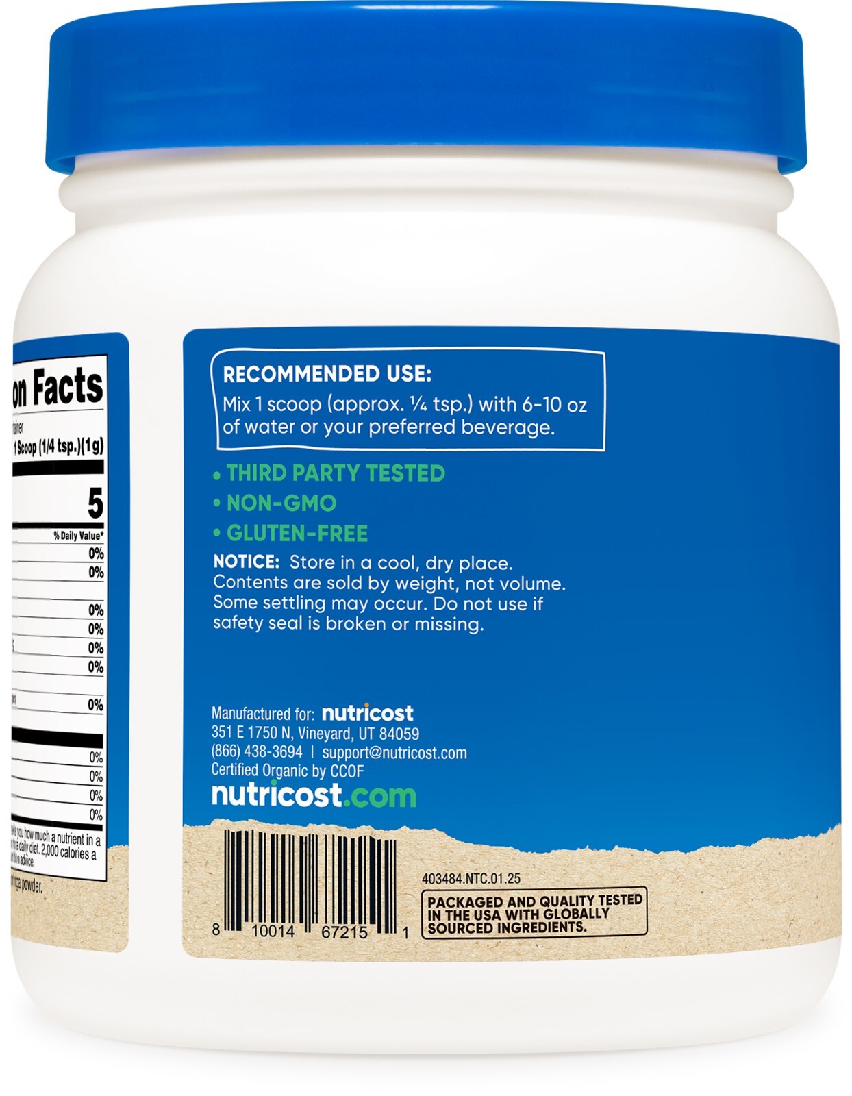 Nutricost Organic Moringa Powder 1LB (16oz) – Gluten Free, Non-GMO