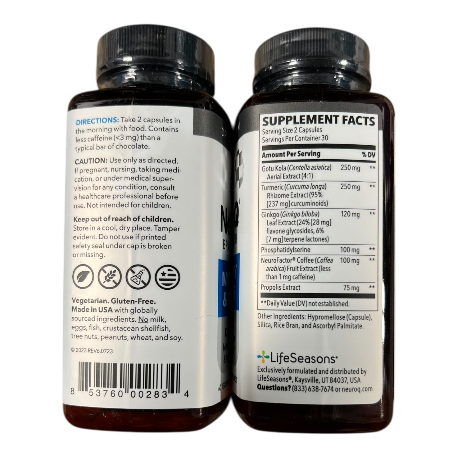 lot of 2 LifeSeasons NeuroQ Memory & Focus – daily boost 60 caps EXP10/2026+