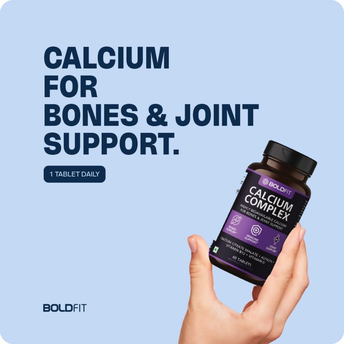 Bo.ldfit Calcium Citrate 1000mg D3 Zinc 300 Tablets 5 Pack