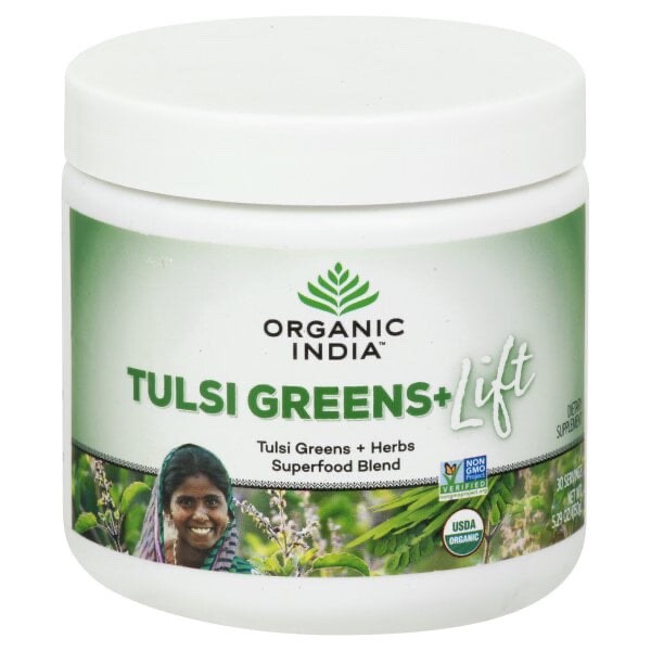 Organic India – Tulsi Greens+ Lift Superfood Blend Powder – 5.29 oz