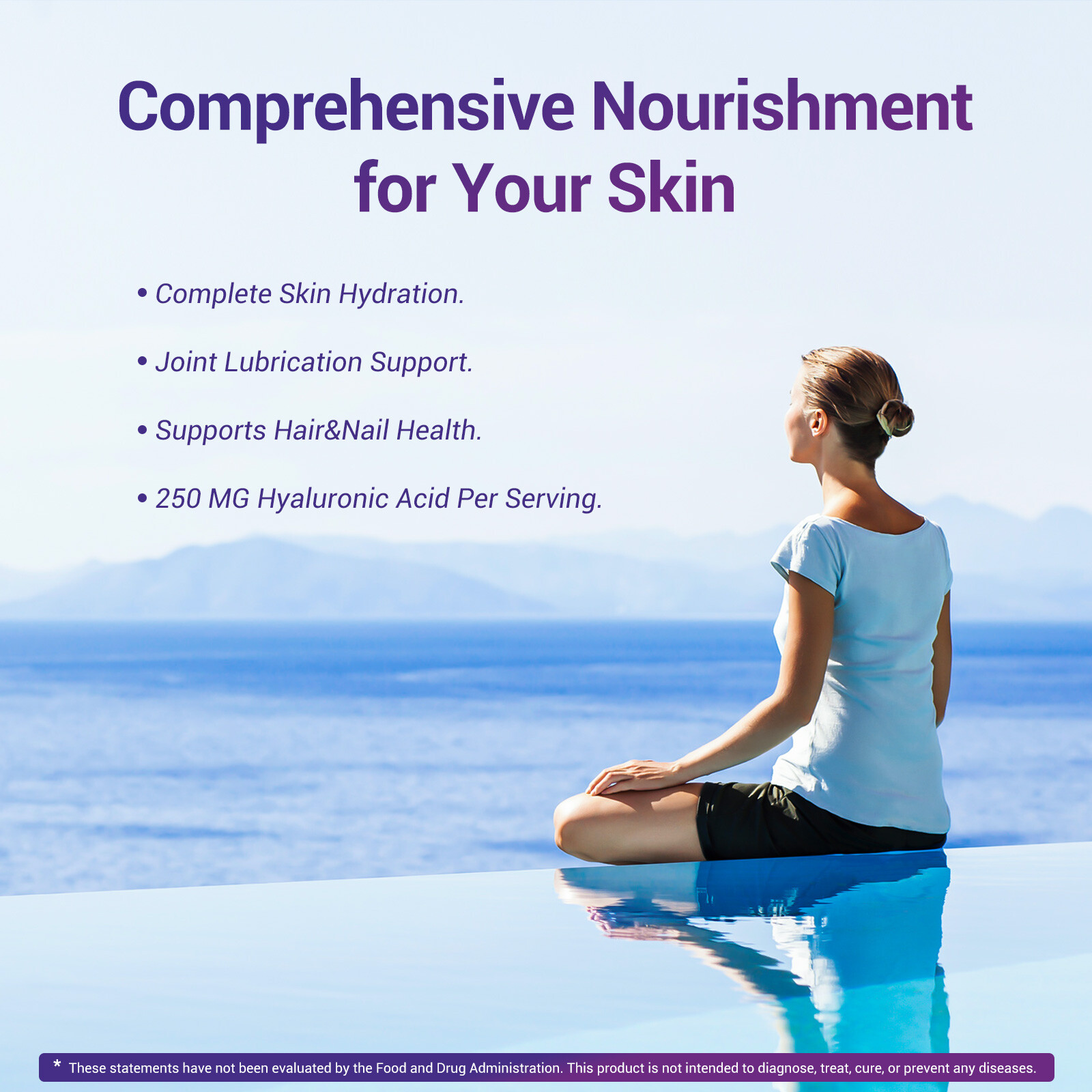BIO NUTRI Hyaluronic Acid Supplements Emollient Moisturizing Anti-aging Biotin