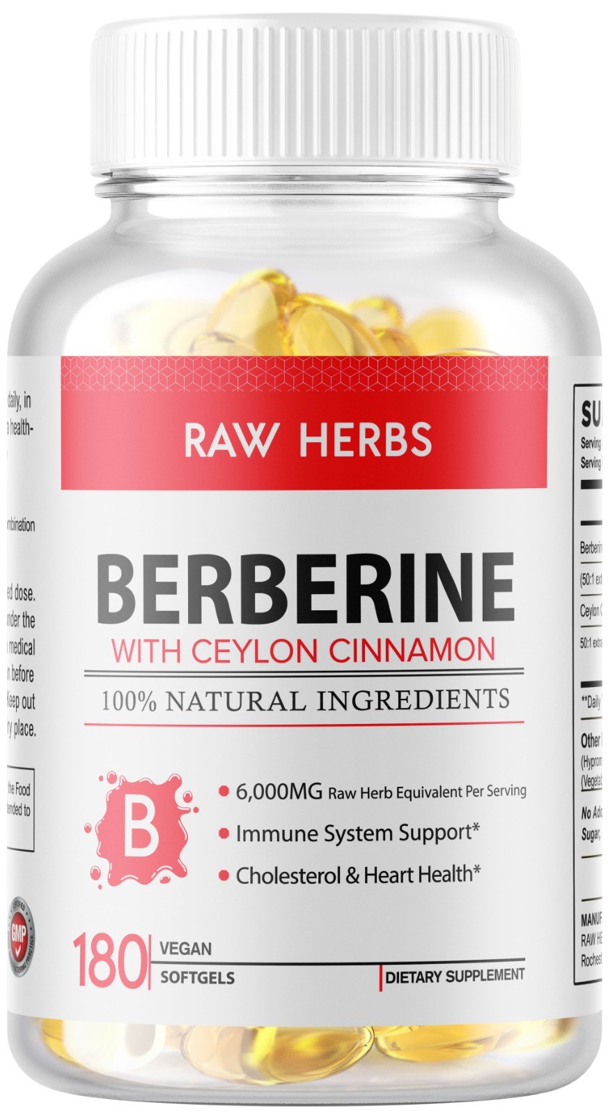 Berberine with Ceylon Cinnamon 5000mg 180 Softgels Ships from USA