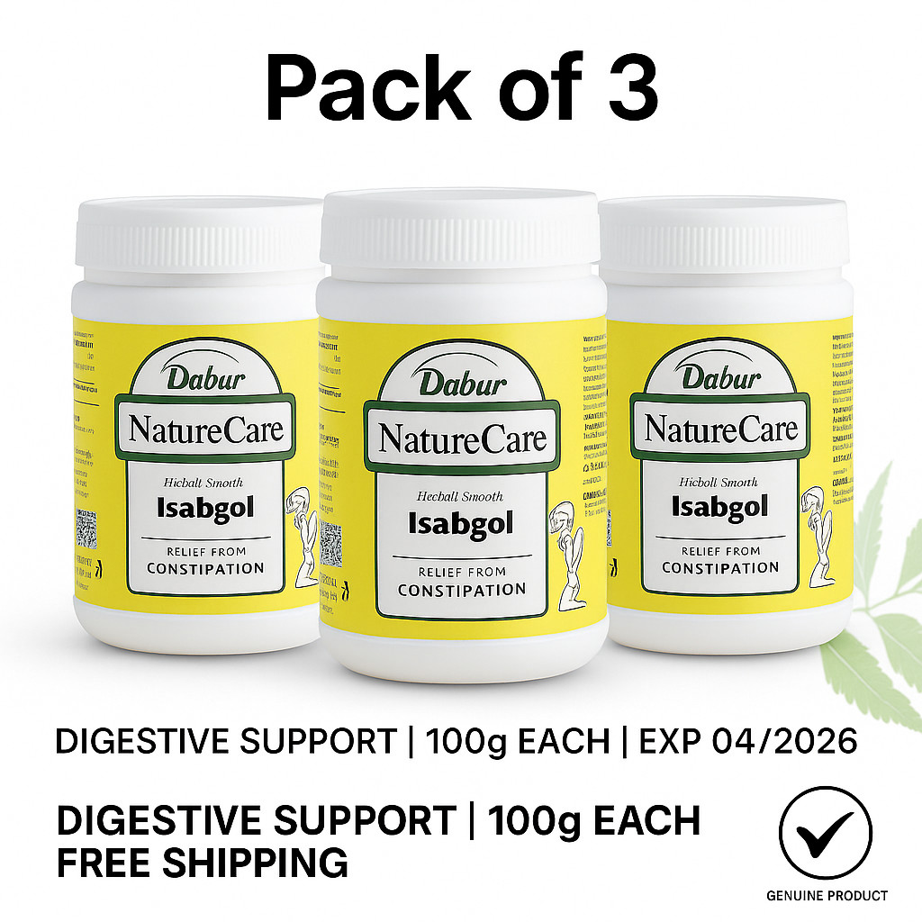 Dabur Nature Care Isabgol 100g x3 | Constipation Relief | Exp 04/2026 | Free Shi