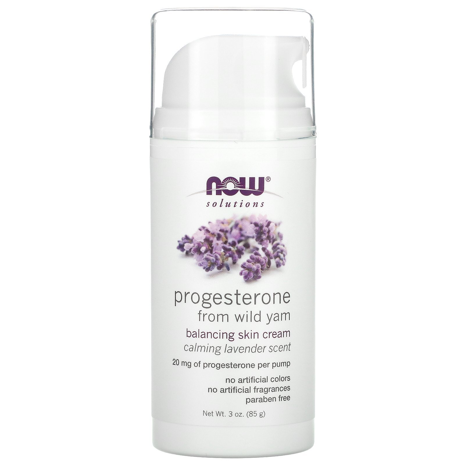 Solutions, Progesterone from Wild Yam, Balancing Skin Cream, Calming Lavender, 3