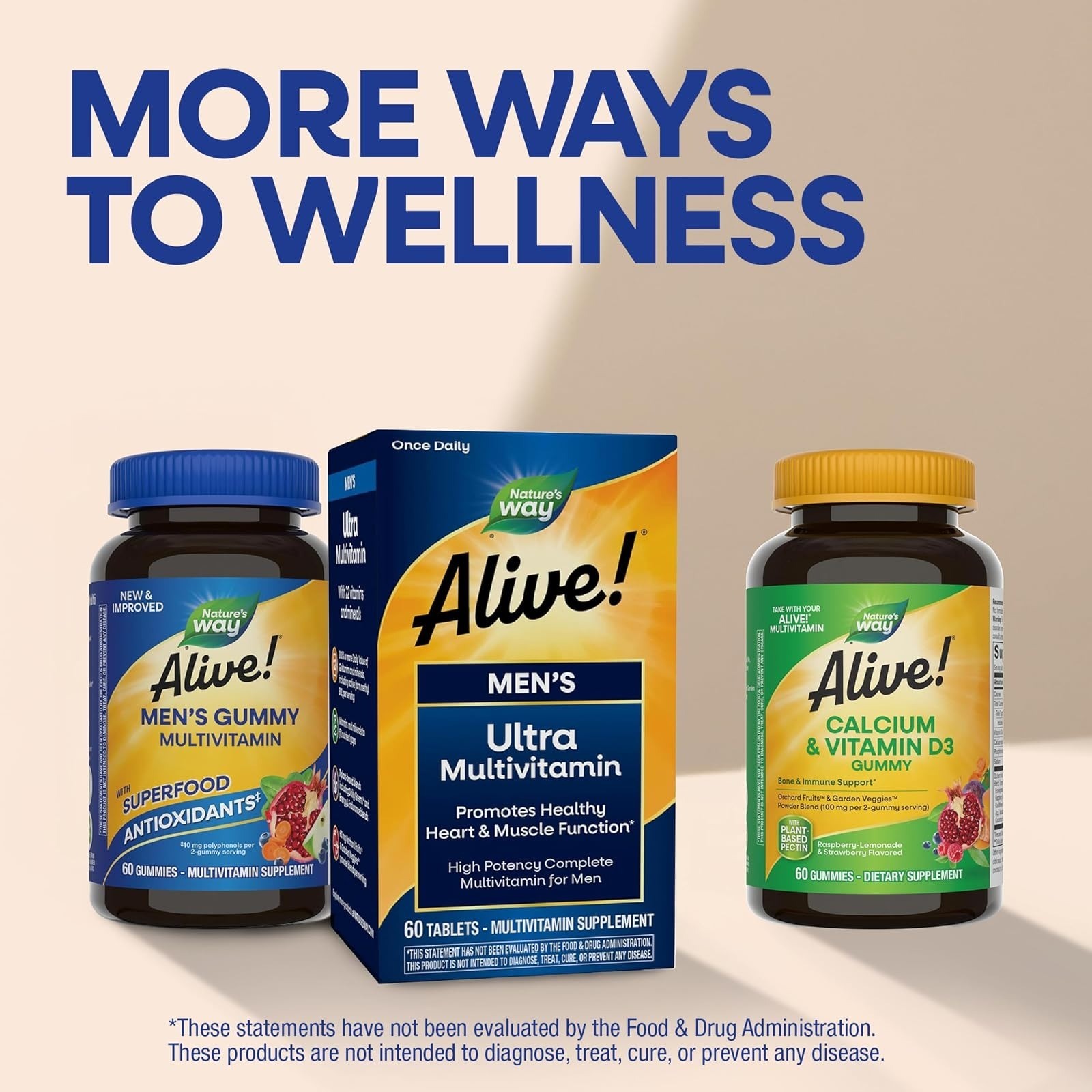 Nature’s Way Alive! Men’s Multivitamin Gummies – 60 Count