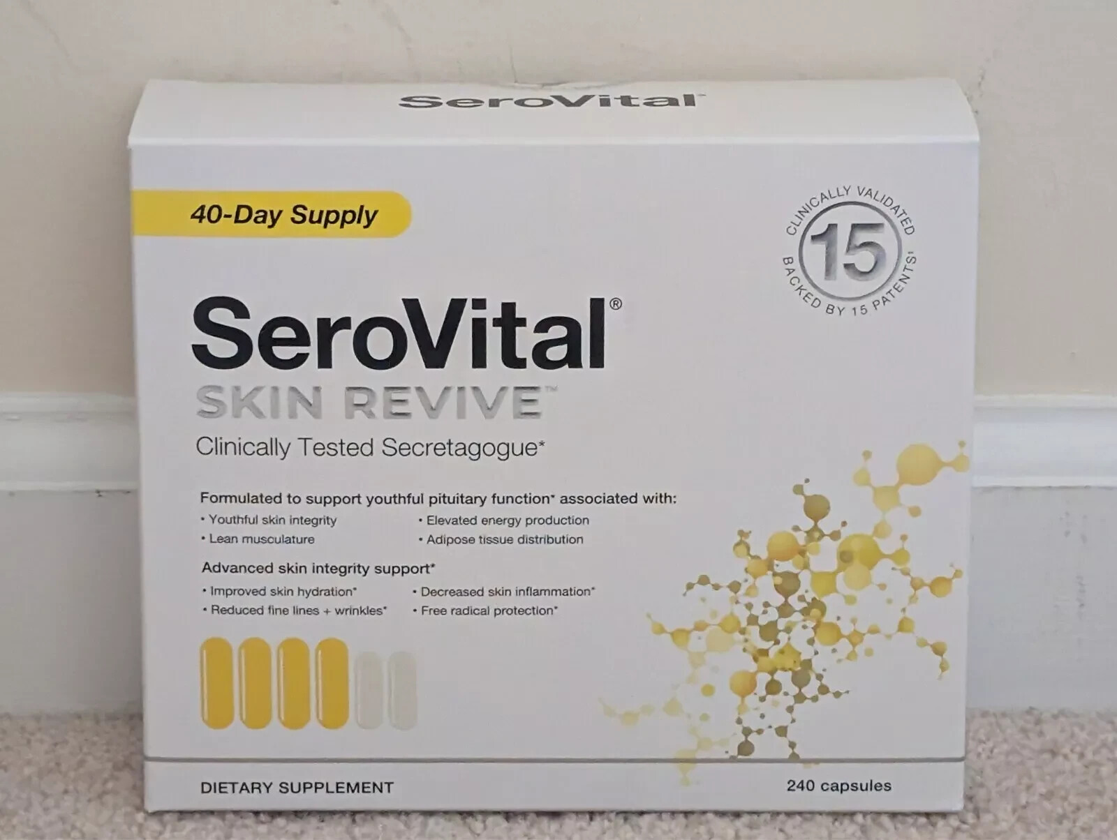SeroVital Skin Revive 40 Day Pack 240 Capsules Supports Pituitary Function 11/26