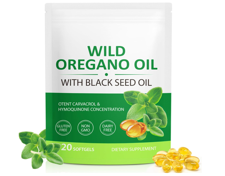 Oil of Oregano 6000mg Softgels Black Seed Oil 120 Capsules Immune Respiratory Di