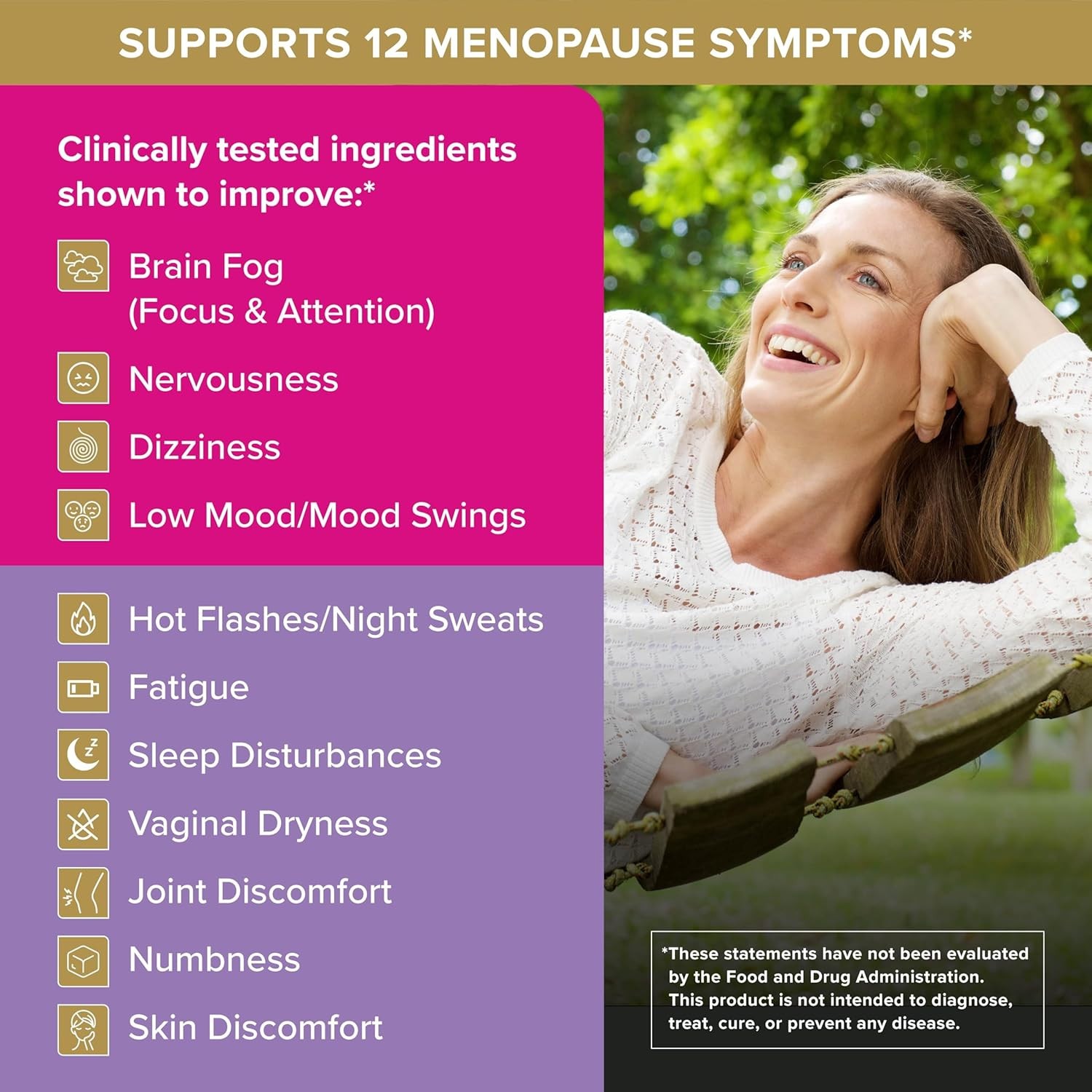 Qunol Menopause ESTROG-100 & COGNIZIN B6 Improves 12 Symptoms Mental + Physical