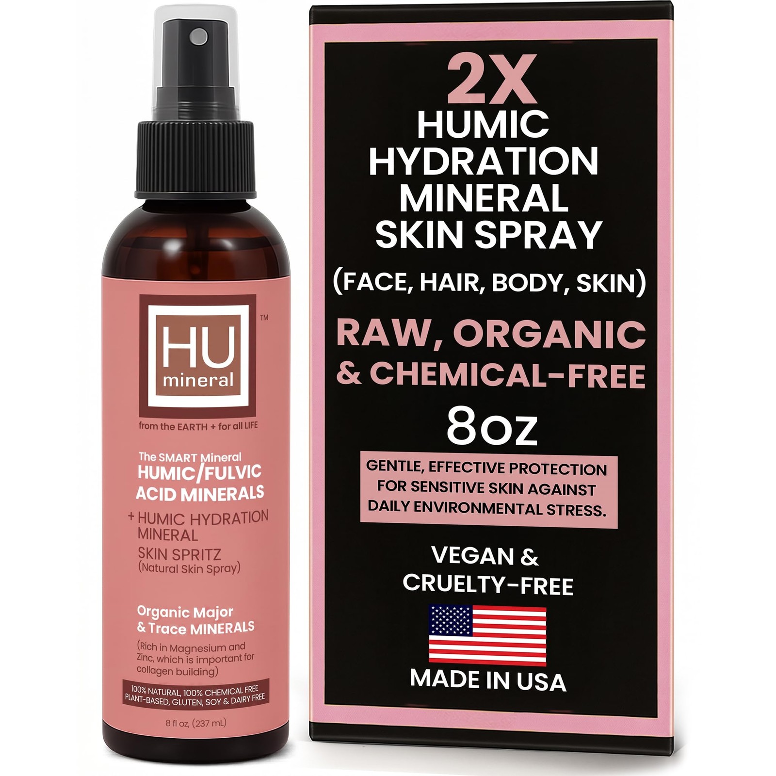 HUmineral CollagenBoosting Mineral Face Mist – Humic & Fulvic Acid, 80+ Organ…