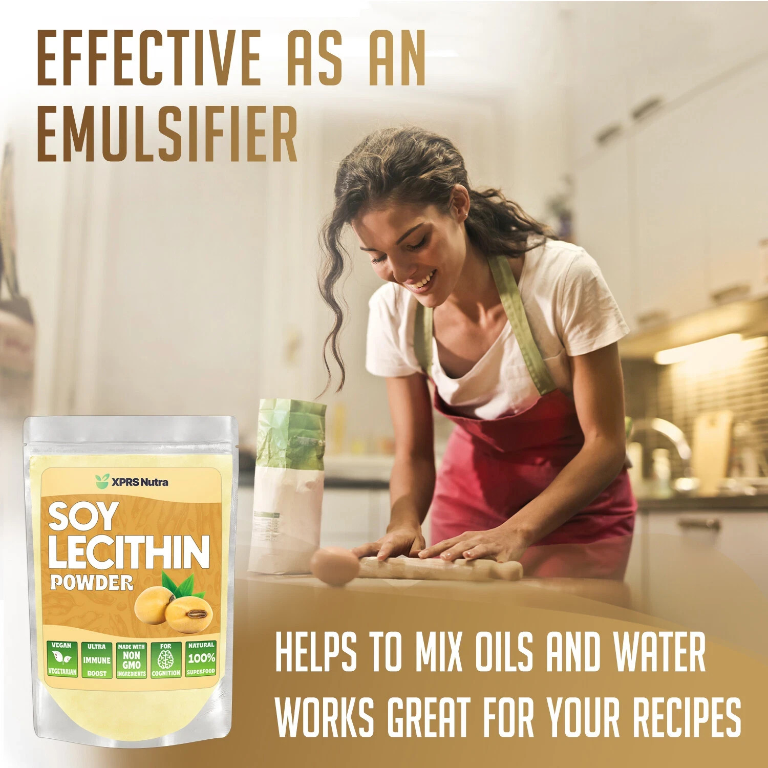 SOY LECITHIN POWDER Emulsifier Cooking Aid High in Choline Antioxidant 4 Brain