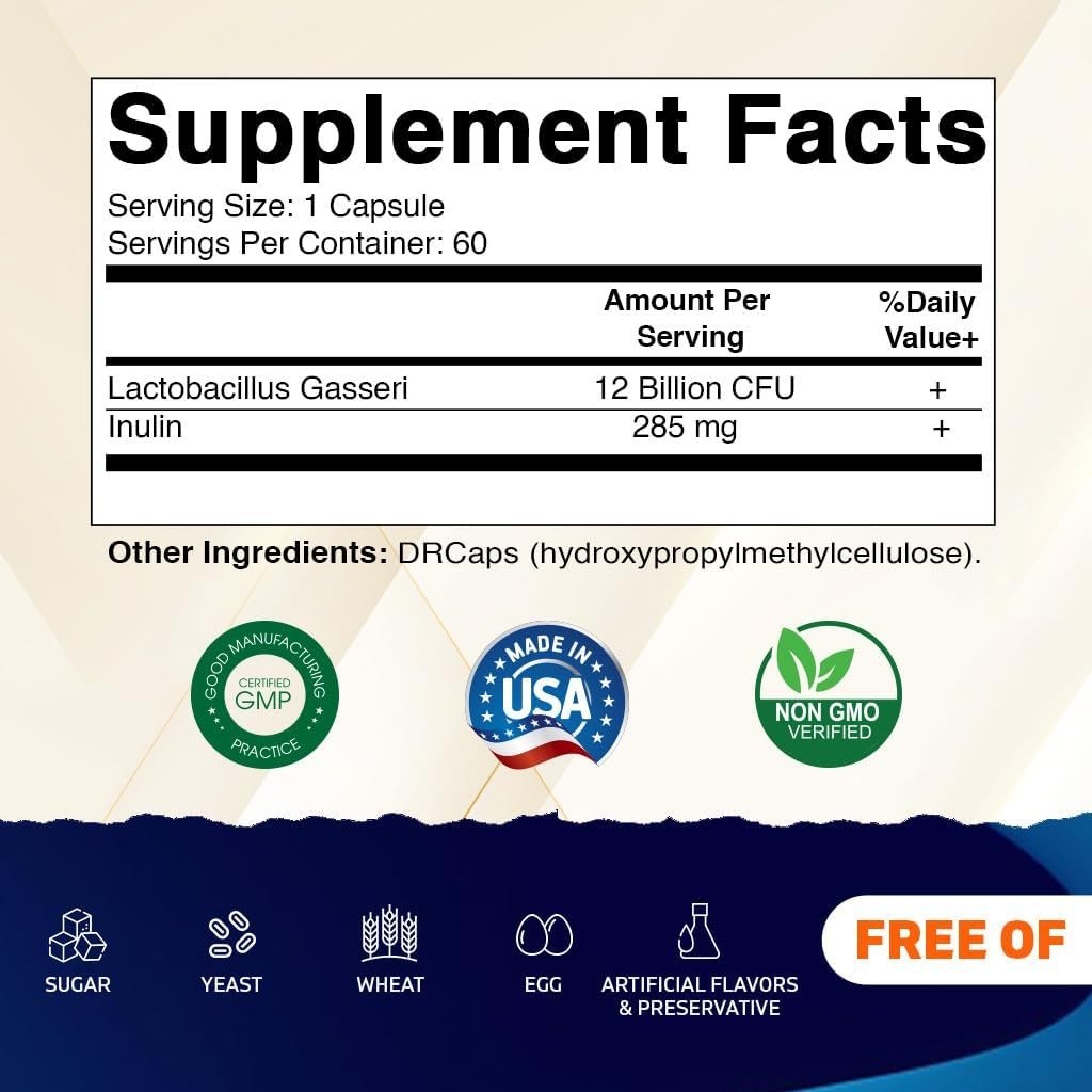 60 Count Lactobacillus Gasseri Capsules – Boost Digestive Health & Gut Balance