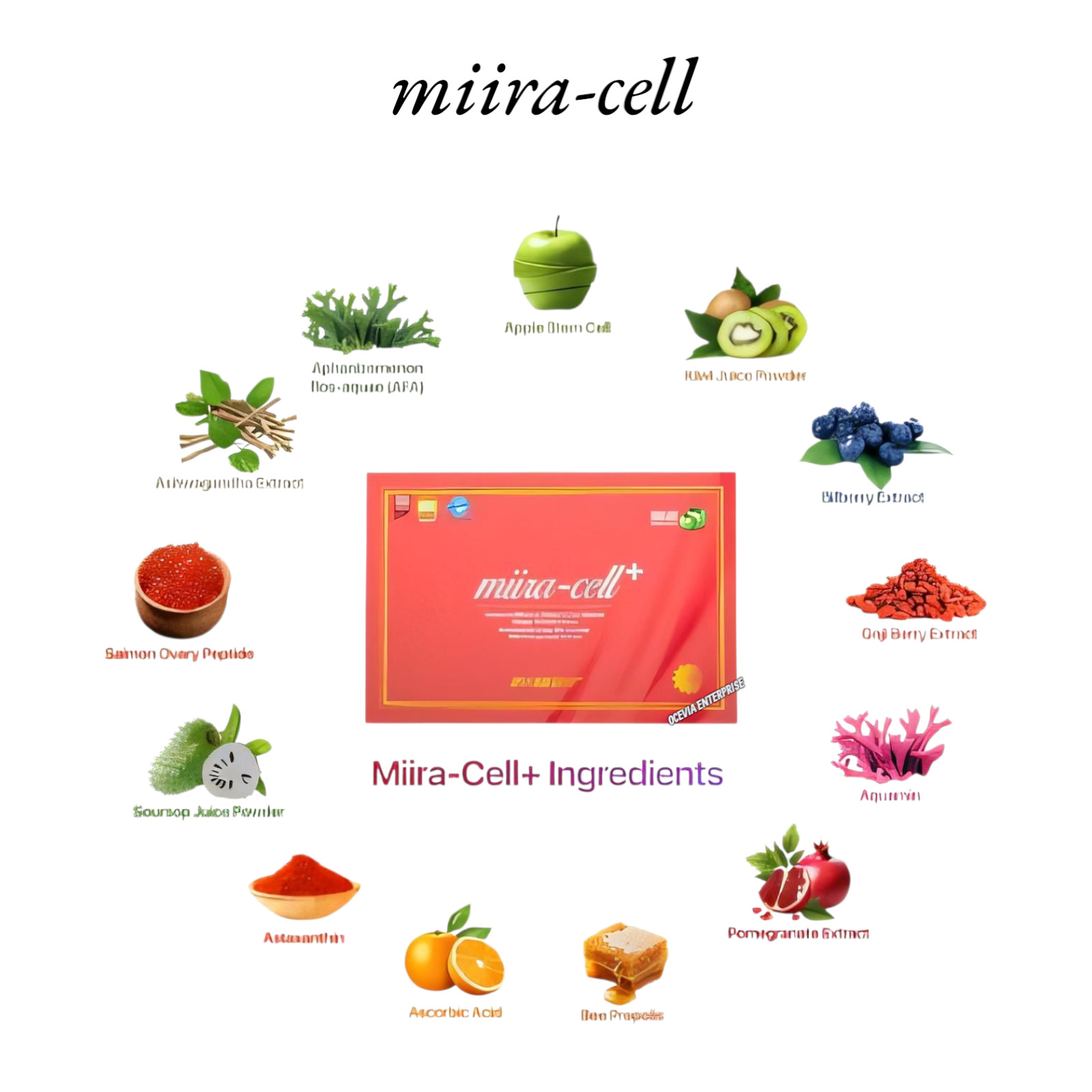 2 Box Miira-cell+ plus by Revoobit International 48 Sachet Stem Cell Nutrition