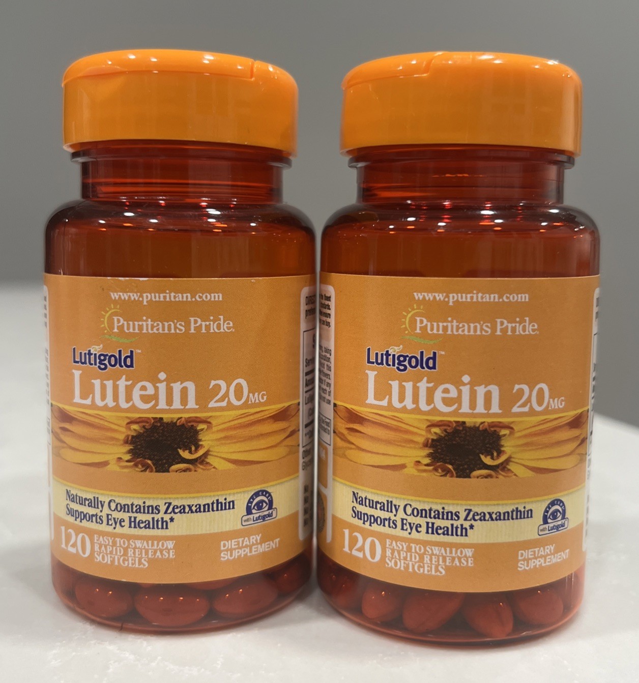 Lutein 20 mg w/ Zeaxanthin 120 Softgels (2 Pack) Support Eye Health 03/2027 New