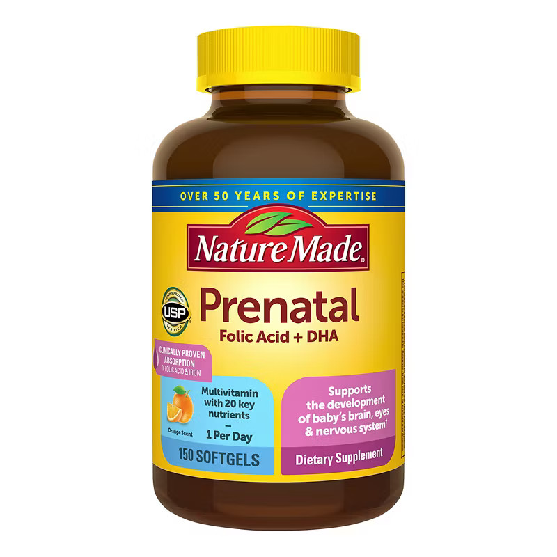 Nature Made Prenatal Multivitamin DHA Folic Acid 150 Softgels 150 Day Supply