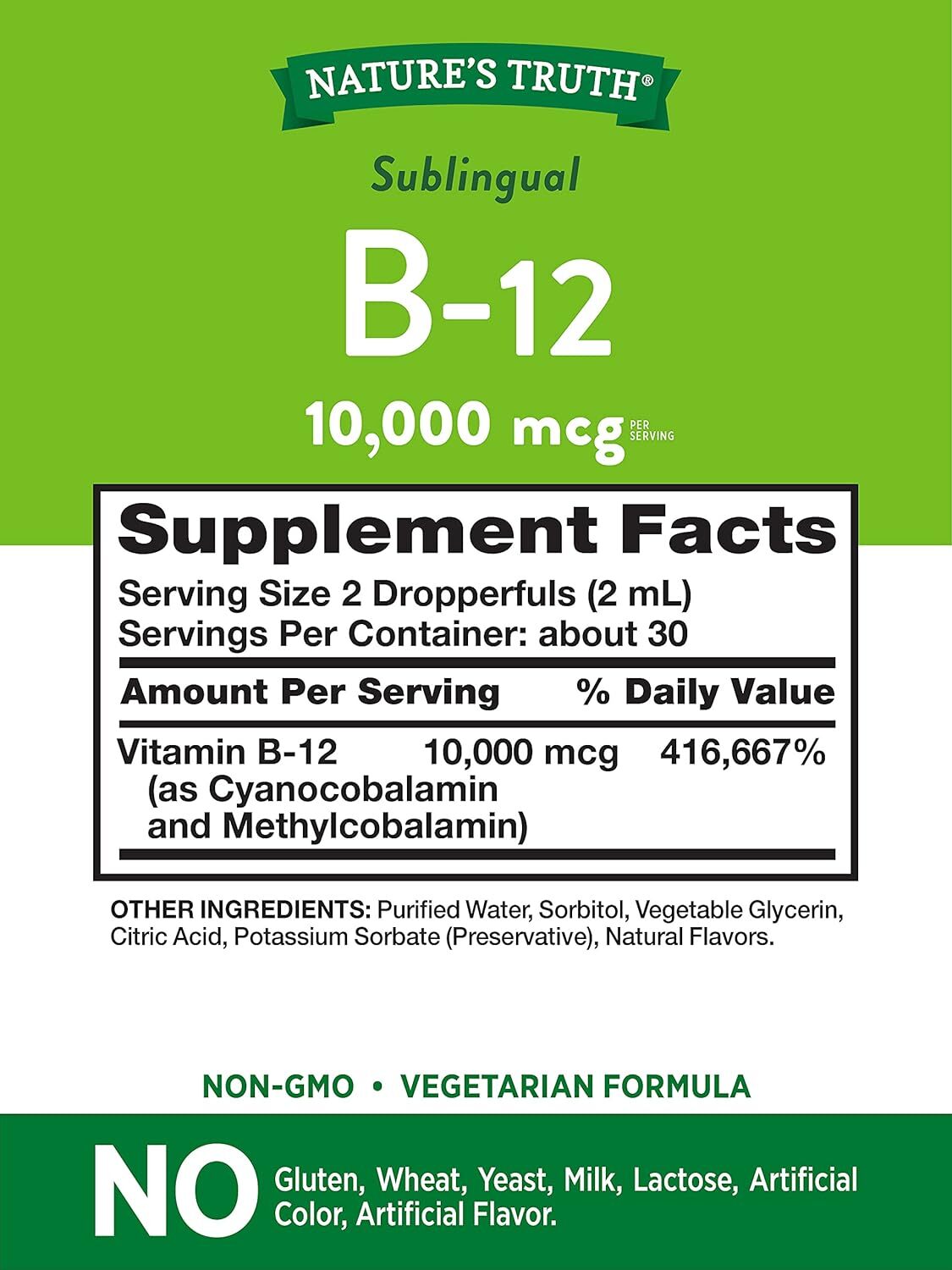 NT Vitamin B-12 10,000 mcg Sublingual Liquid 2oz ^