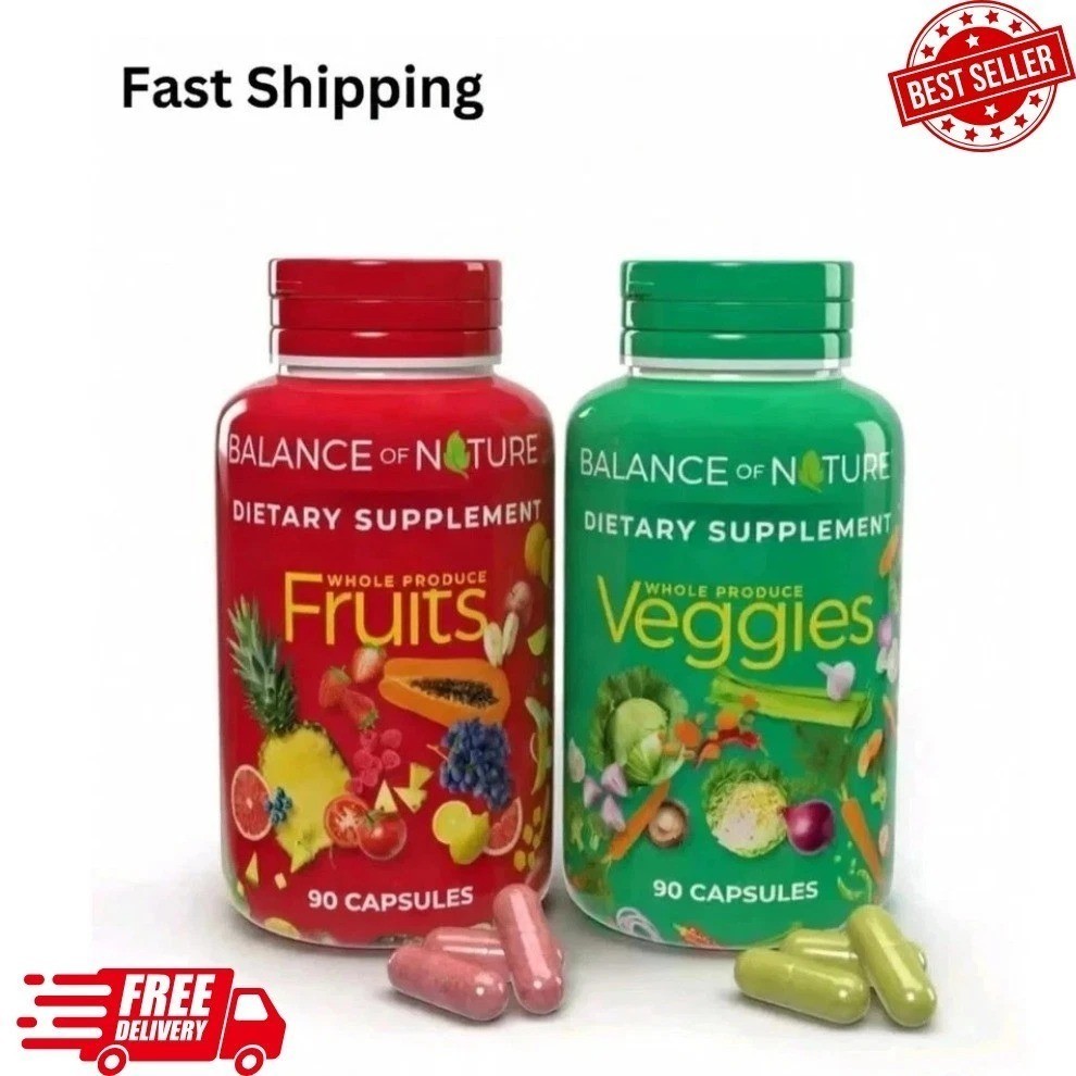 Natures Fruits & Veggies BALANCE Na Dietary Supplement (2 Pack 90 Capsules each)