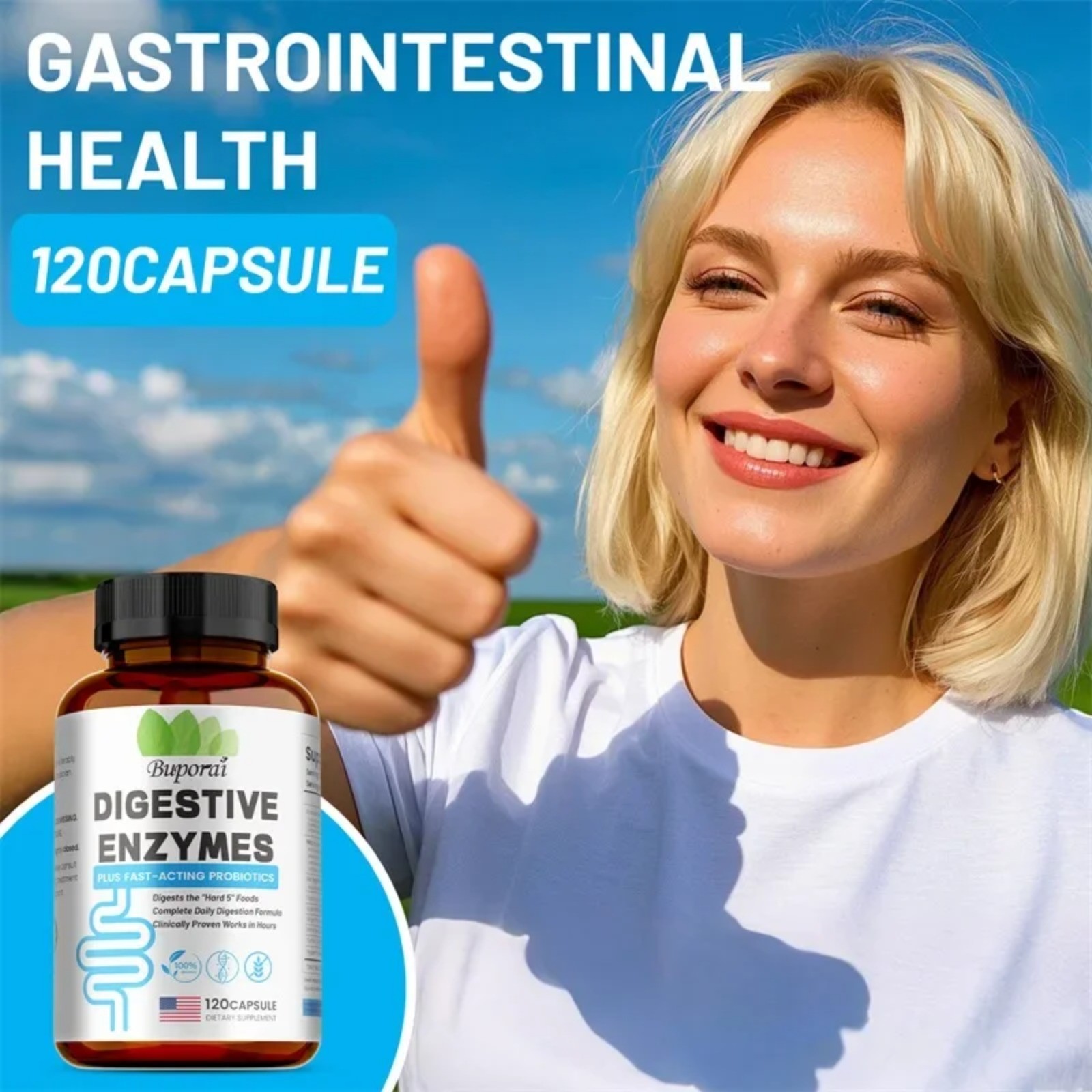 Digestive Enzymes 120pcs – Reduce Bloating, Promote Intestinal &Digestive Health