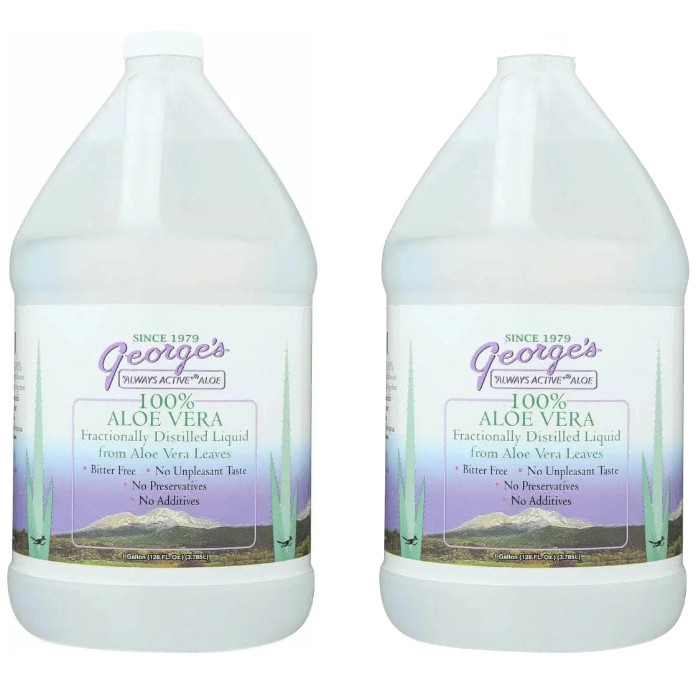 Warren Laboratories George’s 100% Aloe Vera Liquid 128 fl. oz Each (Pack of 2)