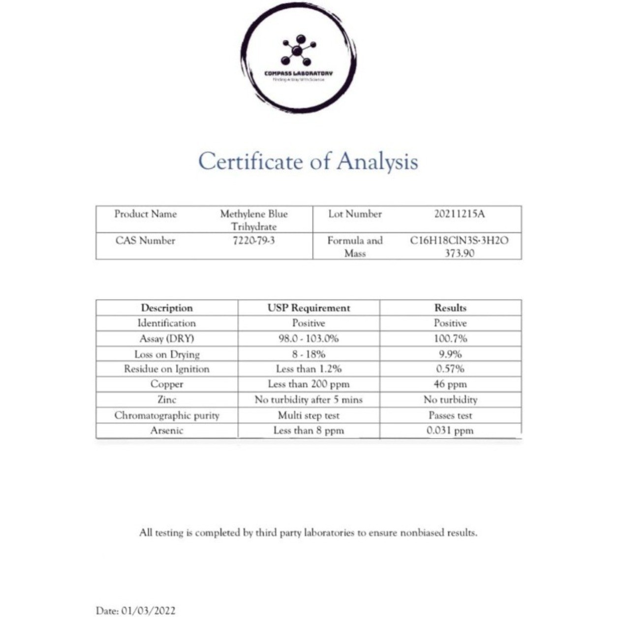 Compass Laboratory Premium Supplement Cellular and Metabolic Support high purity