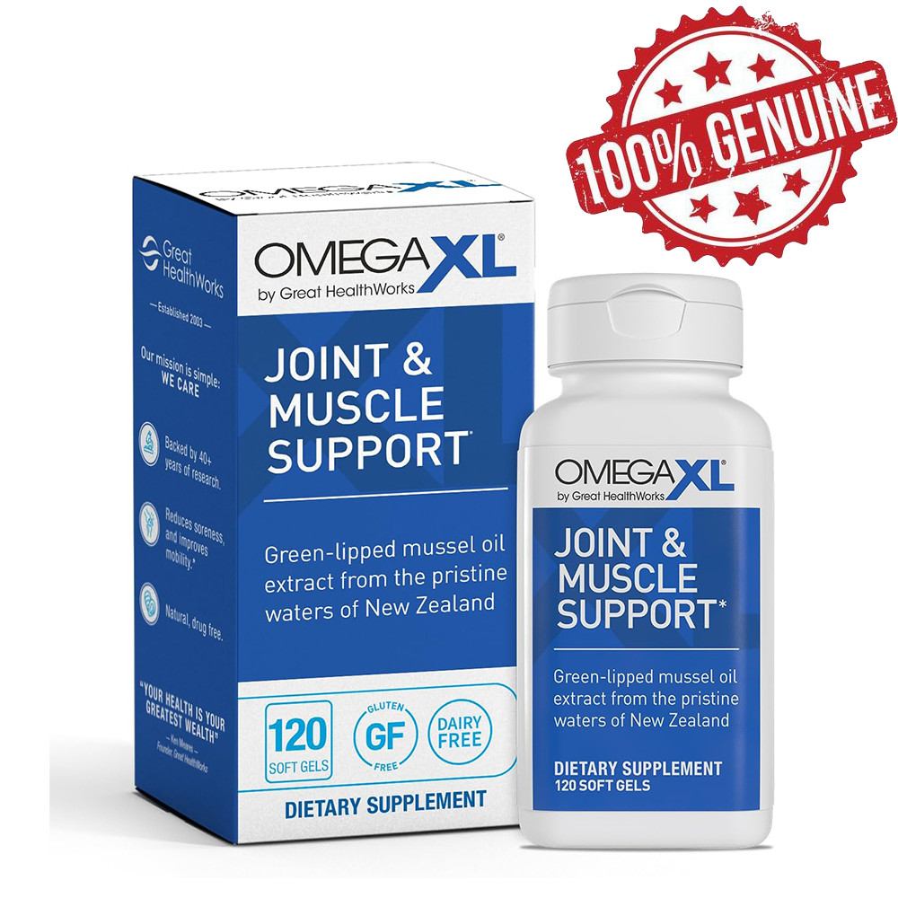 OmegaXL Joint Support Supplement Natural Muscle Support 120 Count Long Exp Date