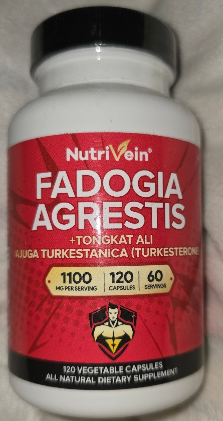 NutriVein Fadogia Agrestis 1100mg Turkesterone 120 Capsules