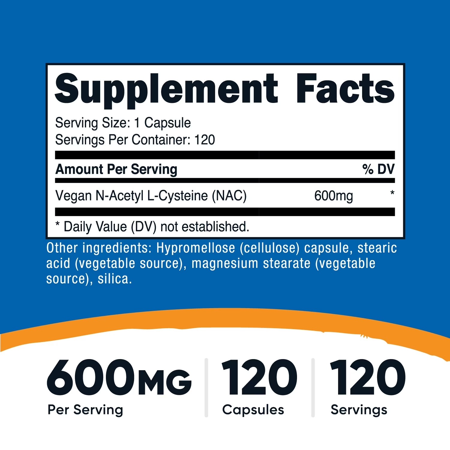 2Pack NAC 600mg Capsule Supplement Pills 120 Total Count, Non-GMO Gluten Free