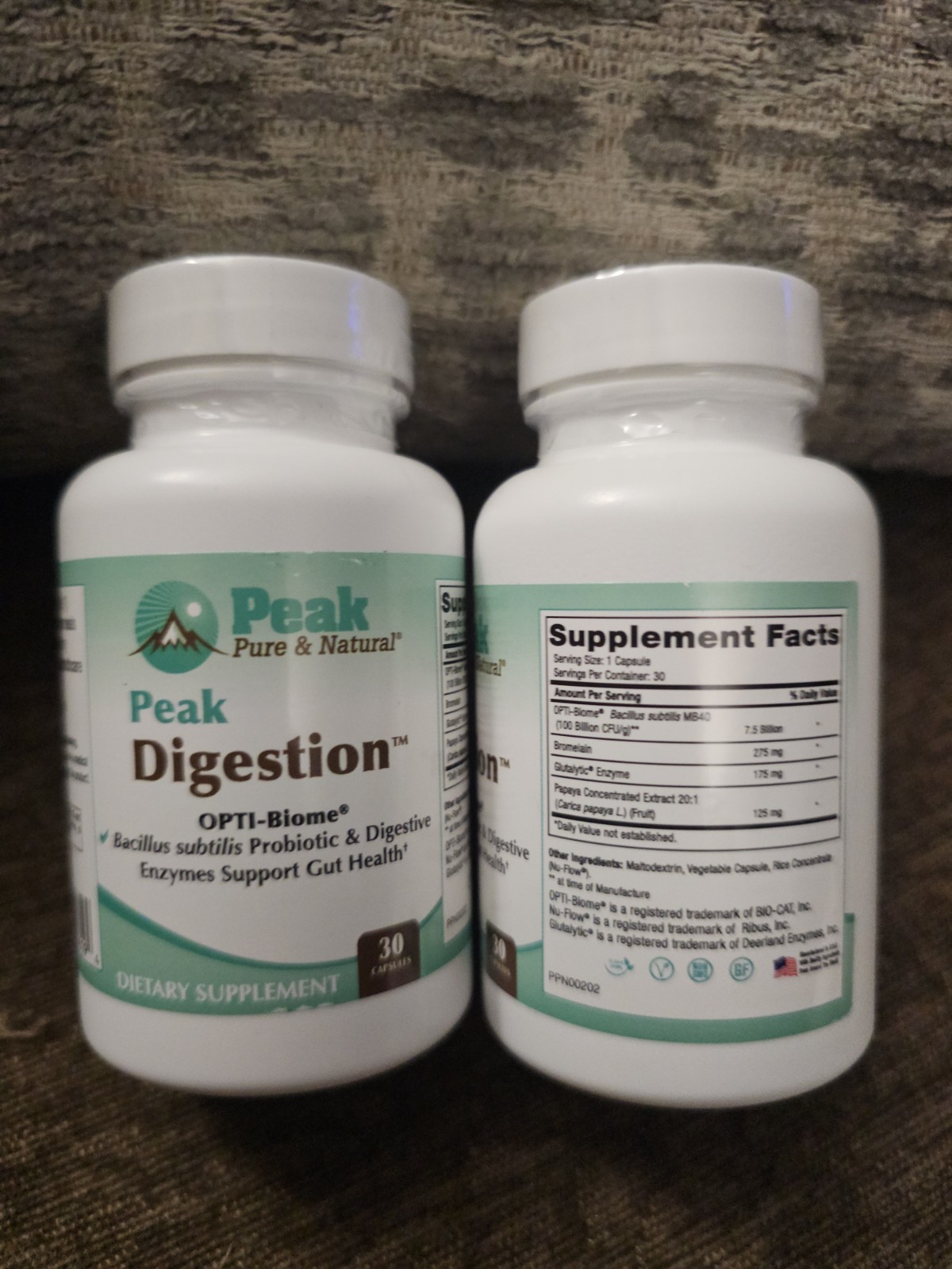 Peak Pure & Natural Peak DIGESTION OPTI-Biome 30 Caps 04/26 2 Bottles