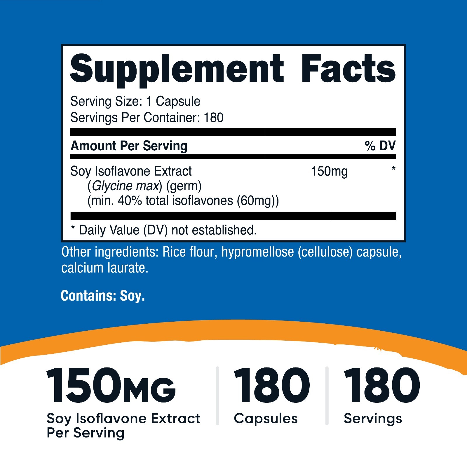 Nutricost Soy Isoflavones 150mg, 180 Veggie Capsules