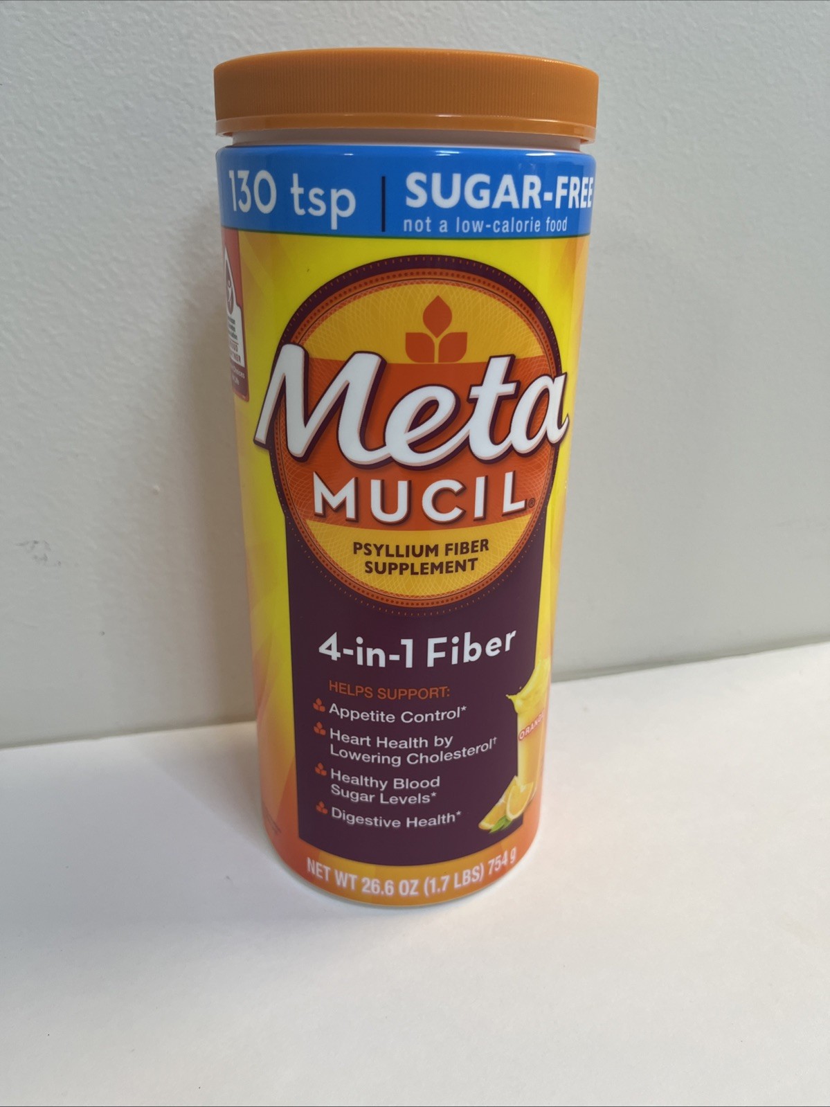 Metamucil Sugar Free Orange 4 In 1 Psyllium Fiber Supplement 26.6 OZ EXP 11/2028