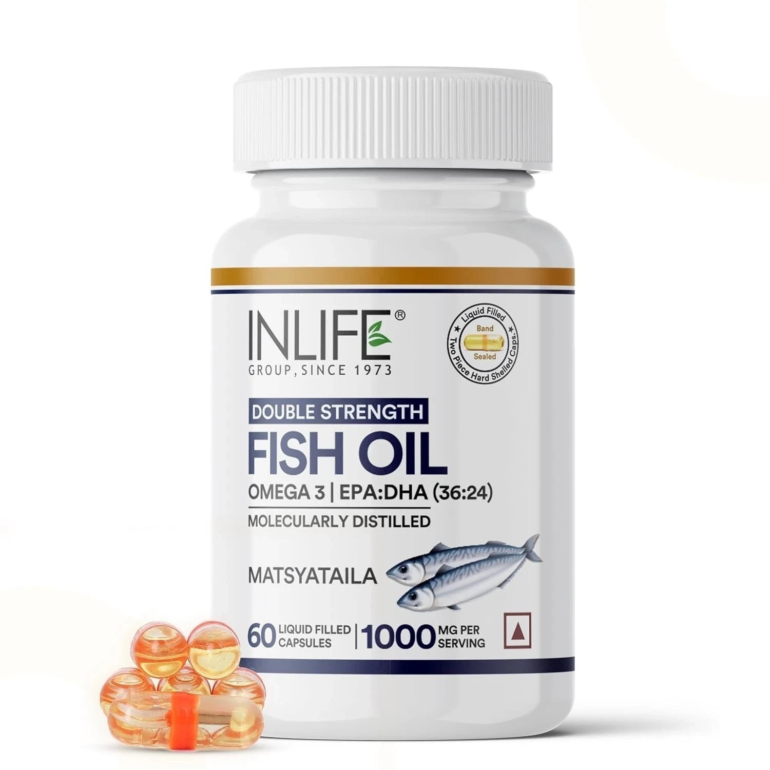 INLIFE Fish Oil Omega 3 Capsule 1000mg 60N M676