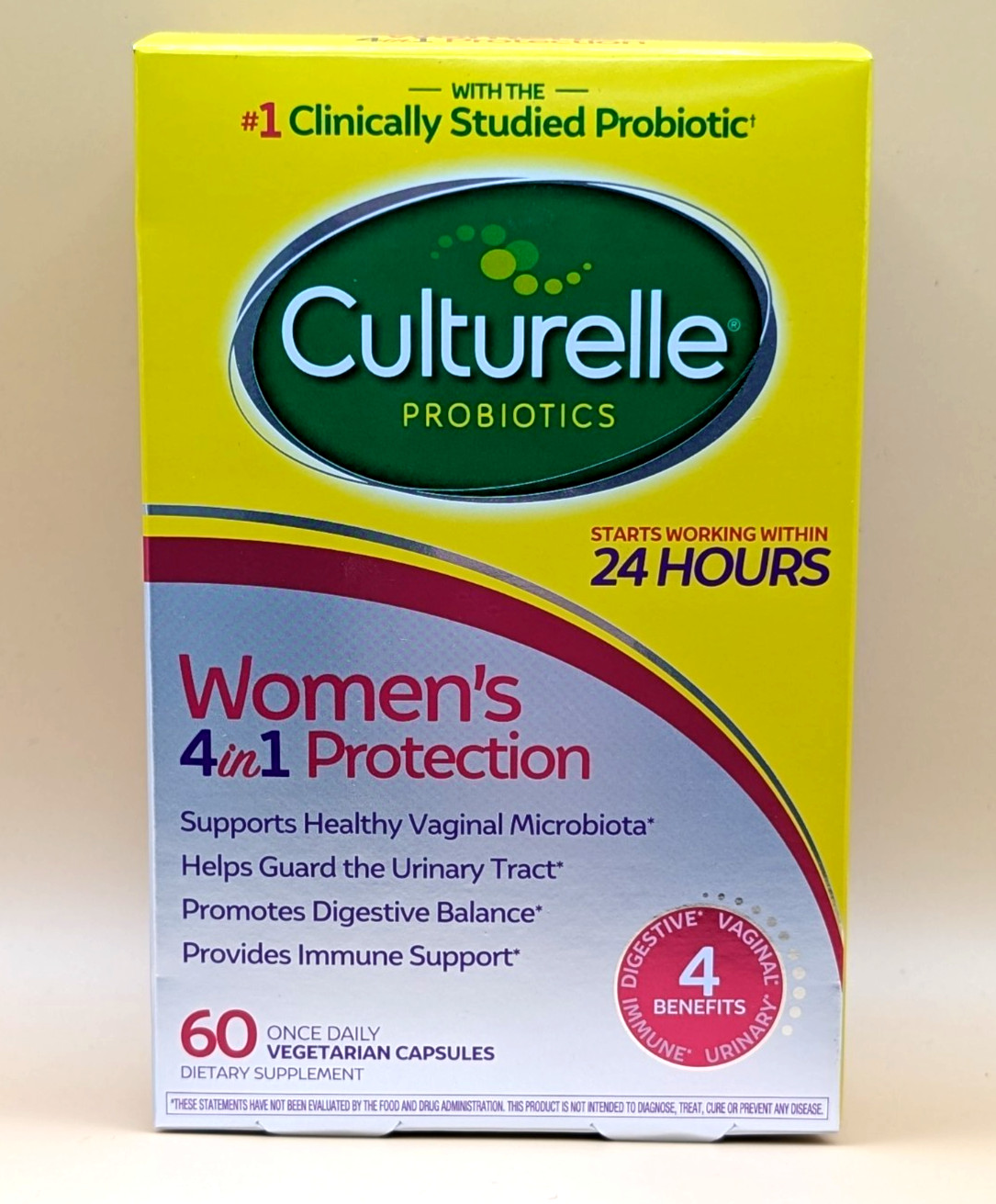 Culturelle Women’s 4 in 1 Protection Probiotic 60ct FREE SHIP