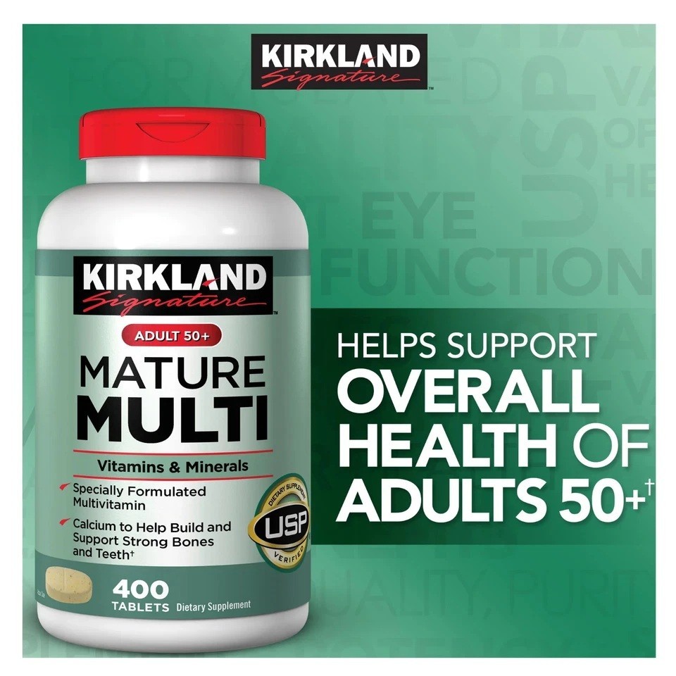 Kirkland Signature Mature Multi 400 Tablets *Adult 50+ Multi Vitamin & Mineral*