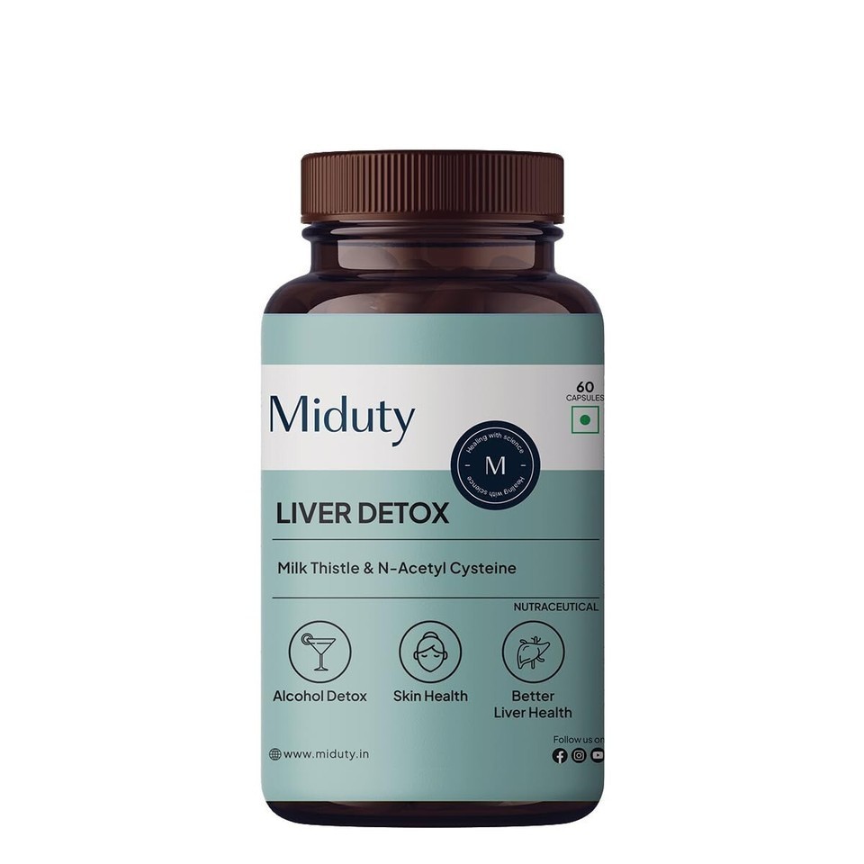 Miduty Palak Notes Liver Detox Supplement Milk Thistle Natural Body Detox -60Cap