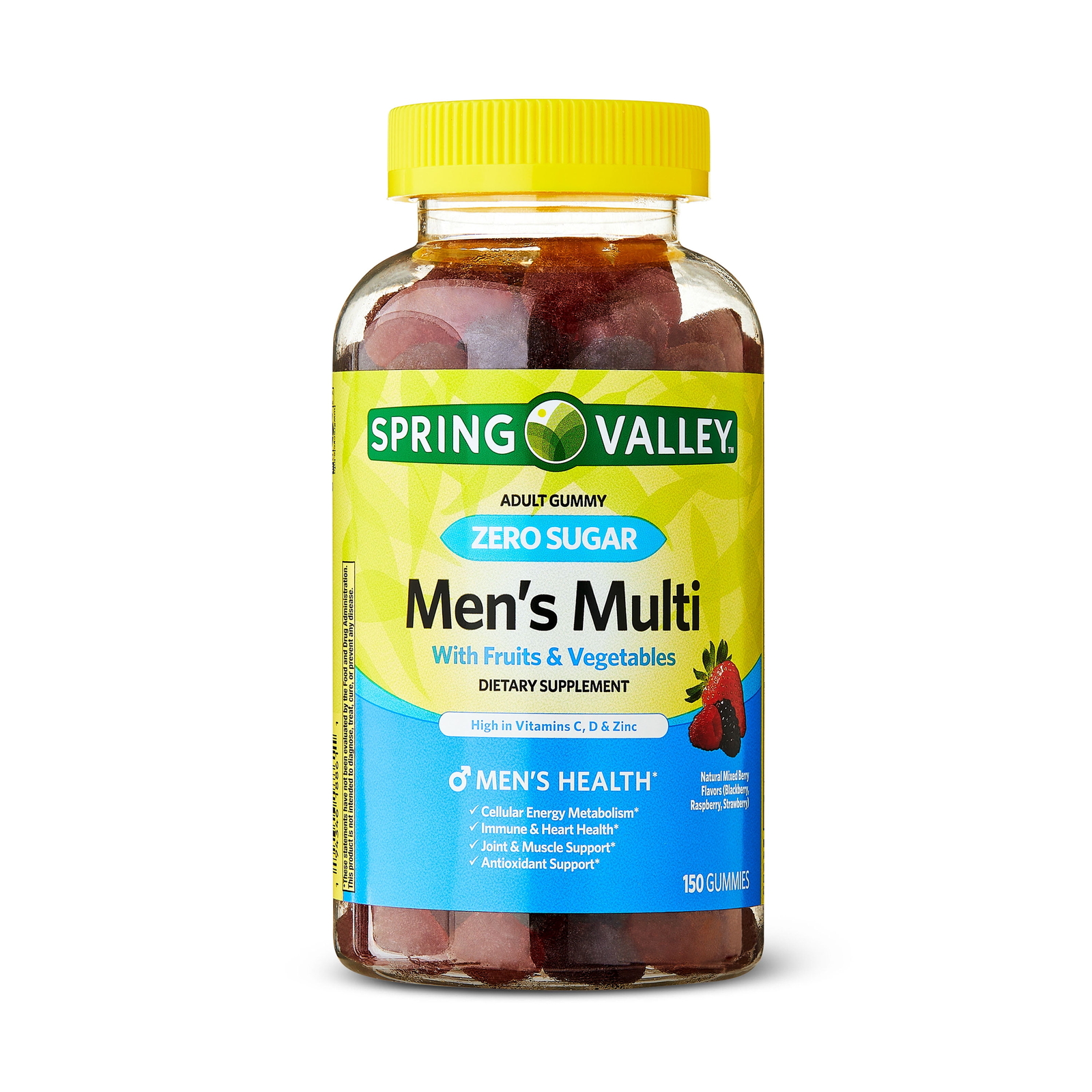 Spring Valley Zero Sugar Men’s Multi Gummy, 150 Count,Adult